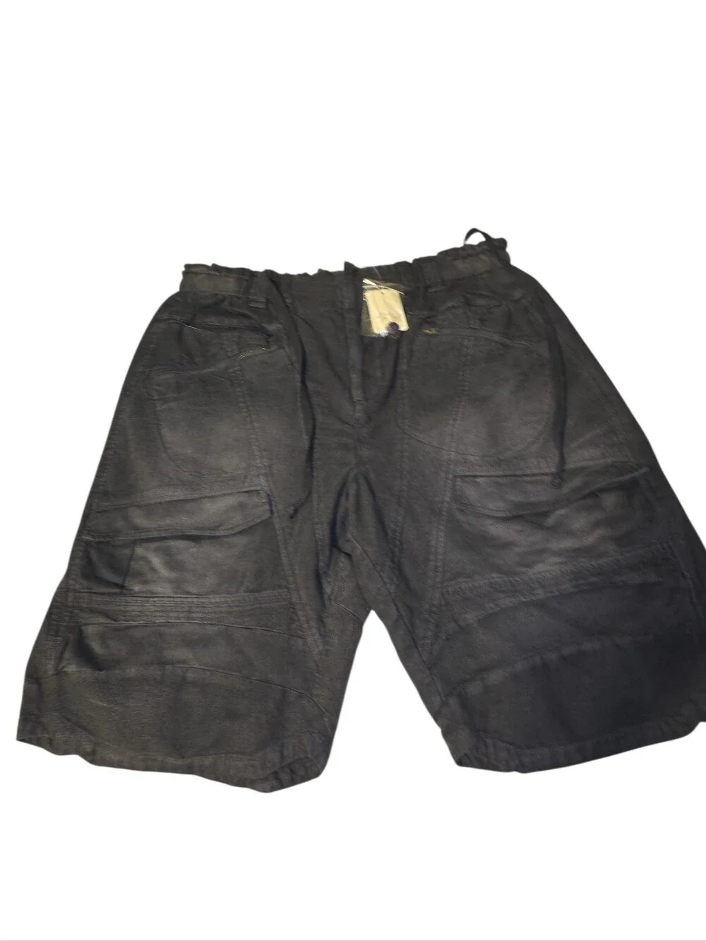 NWT Free People Islands Of Time Utility Shorts In Washed Black Medium